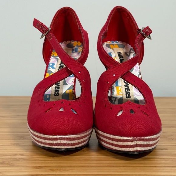 🎀 Harajuku Lovers by Gwen Stefani Heels Pumps 8 1/2 Black/White Y2K Platform - Picture 5 of 7